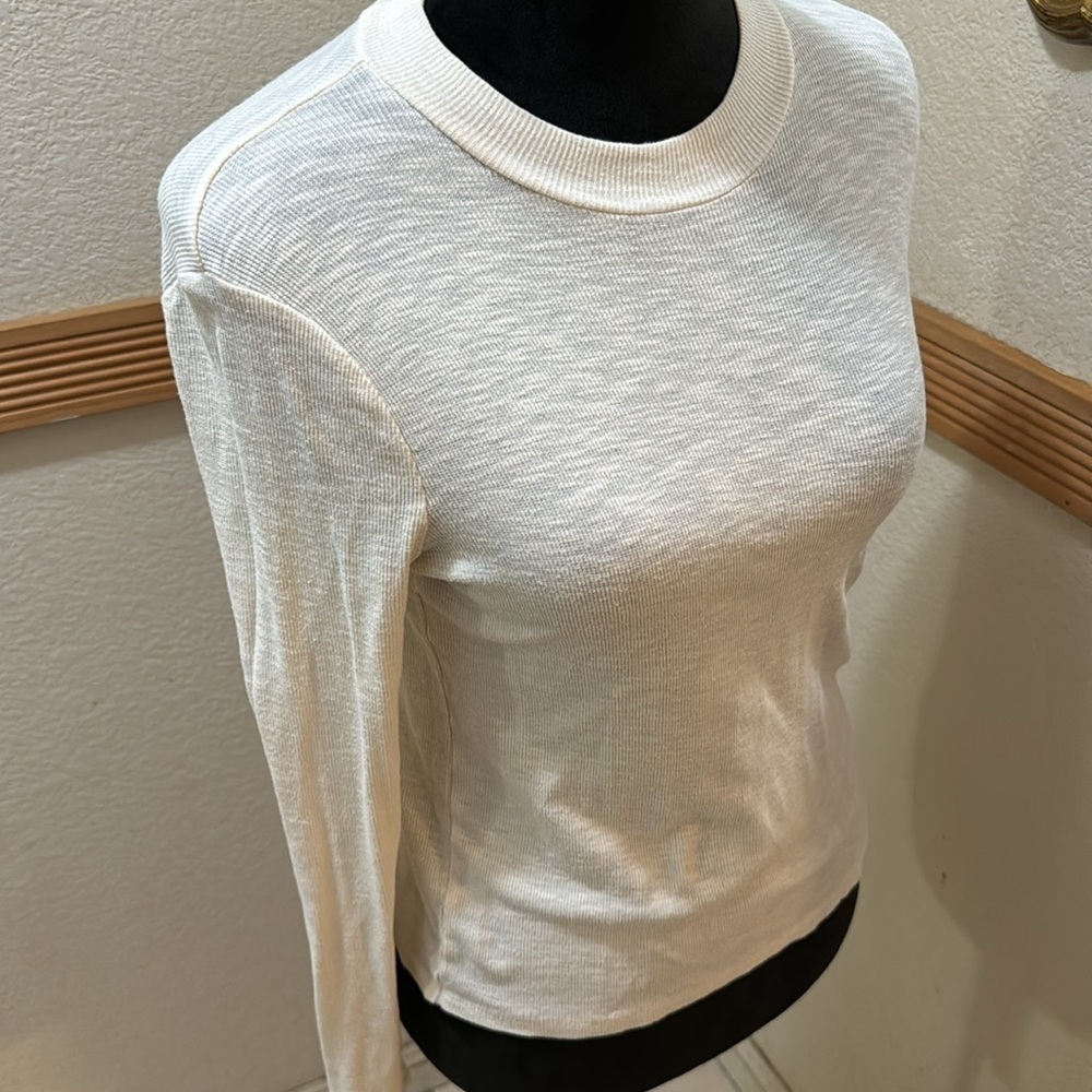 Madewell Off-White Ribbed Knit Top - Picture 2 of 3